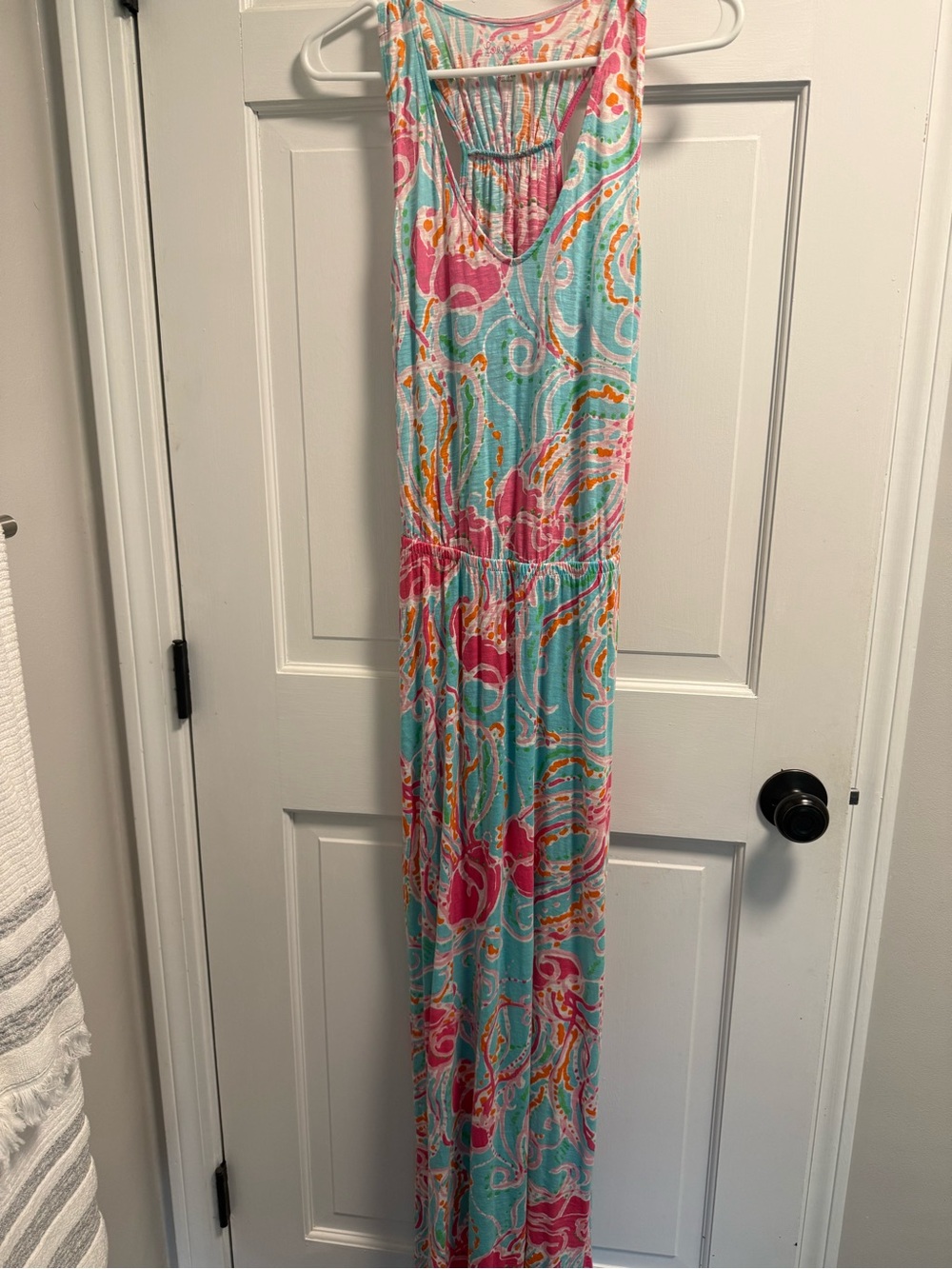 Lilly Pulitzer Aqua, Pink & Orange Paisley Maxi Dress